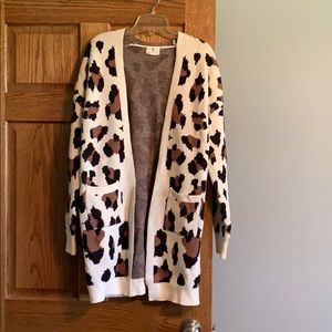 Cheetah print cardigan never worn